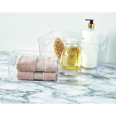 Cos pentru depozitare Clarity, iDesign, 30.5x20.5x15.2 cm, transparent