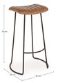 Scaun de bar Nadira, Bizzotto, piele naturala, 50x43x76 cm, maro