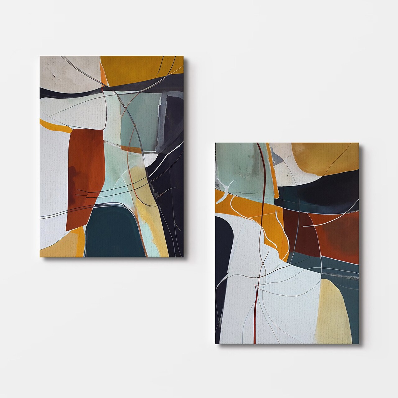 Set 2 tablouri decorative, 2KNV4354, Lemn, Multicolor - view 3