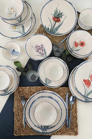 Serviciu de masa, 24 piese, TY140524F022A, Keramika, gresie, multicolor Keramika