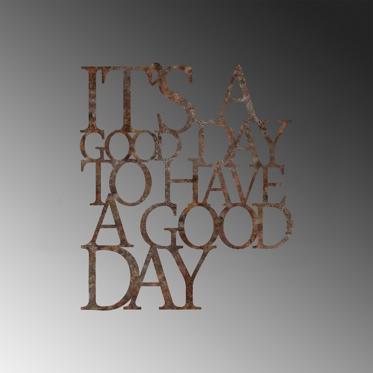 Decoratiune de perete, Rusty Have a Good Day, Dimensiune: 70 x 61 cm, Maro antichizat - view 6