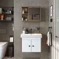 Set Dulap de Baie cu Chiuvetă și Oglindă (2 Piese), Hanah Home, 2864, PAL MELAMINAT, Pin Atlantic / Alb