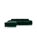 Coltar extensibil stanga 3 locuri ELTAP, LT-35LO, Grayson, 278x205x92 cm, lemn/poliester, verde inchis