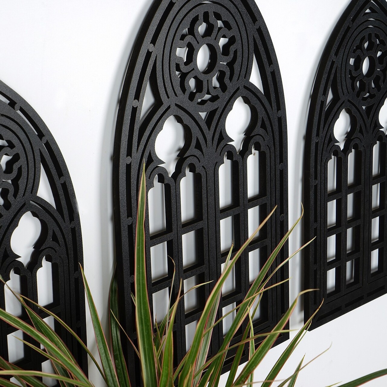 Decoratiune de perete, CRY020, Dimensiune: 26 x 15 cm (2 bucăți), Negru - view 3