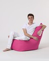 Fotoliu puf, Bean Bag Ferndale, Diamond, 60 x 90 cm, poliester impermeabil, roz