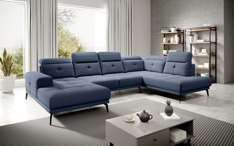 Coltar dreapta 6 locuri ELTAP, RT-40GO, Bretan, 350x205x107 cm, lemn/poliester, albastru