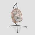 Leagan/balansoar gradina Nido, Homla, 106x104x184 cm, otel/ratan/poliester, natur