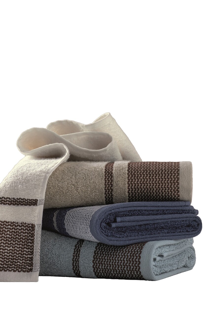 Set prosoape, Cotton Box, Casual Asorti, 97% Bumbac/3% Poliester, Bej / Alb / Albastru / Albastru închis