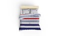Lenjerie de pat dubla King, 3 piese, 220x240 cm, 100% bumbac ranforce, Beverly Hills Polo Club, BHPC 001, albastru inchis