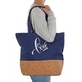 Sacosa de cumparaturi Love, Versa, 45 x 15 x 36 cm, textil, albastru