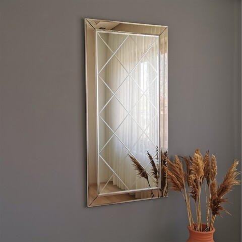 Oglinda decorativa, Neostill, A330D, 65 x 130 x 2.2 cm, mdf, argintiu 130