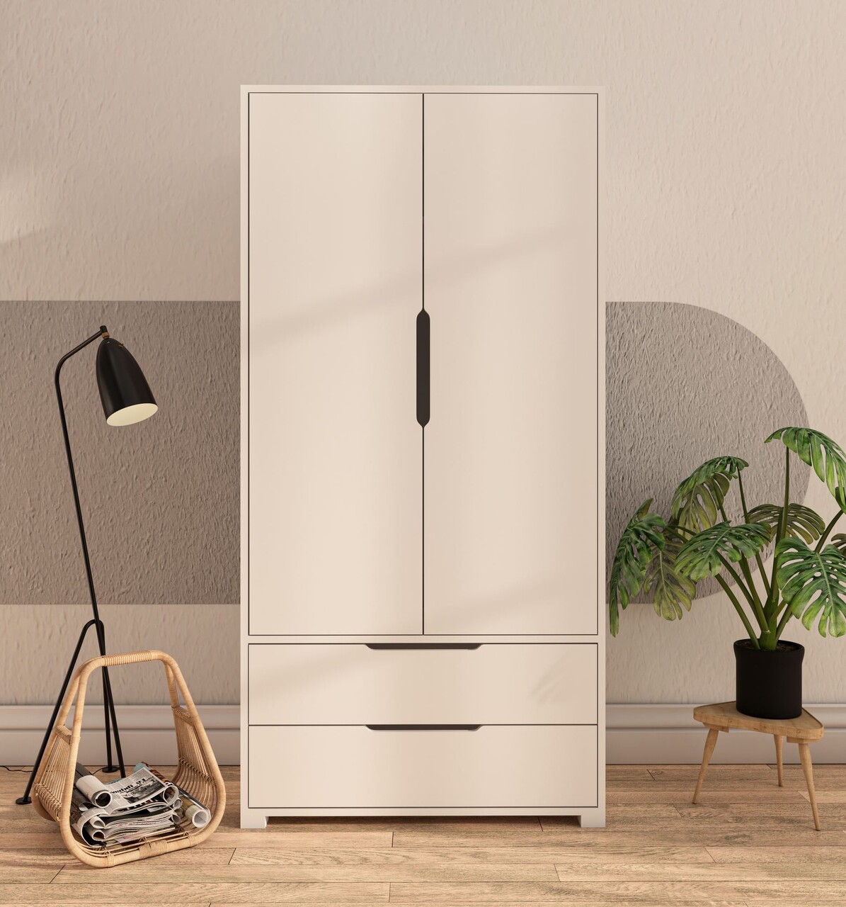 Dulap pentru haine Hanah Home Flora 90 90x183x45 cm PAL Alb