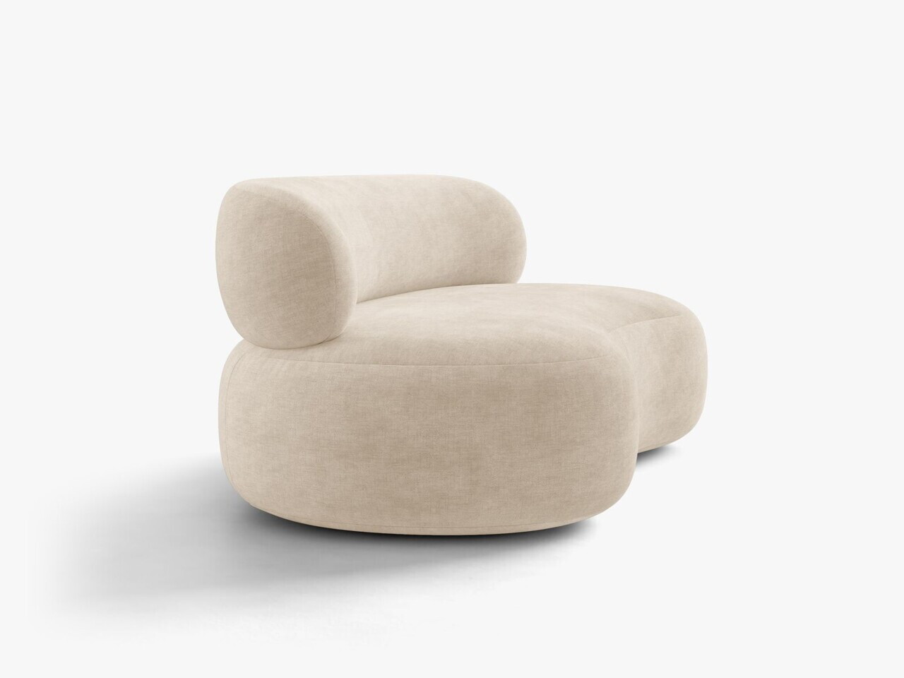 Canapea 3 locuri, Aura, Micadoni Home, 186x101x75 cm, tesatura Chenille, bej deschis — imaginea 10