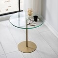 Masa de colt, Neostill, Chill-Out, 50 x 50 x 50 cm, sticla temperata/metal, auriu