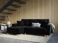 Coltar extensibil stanga 4 locuri, Moghan, Micadoni Home, GL, 241x145x88 cm, catifea, negru