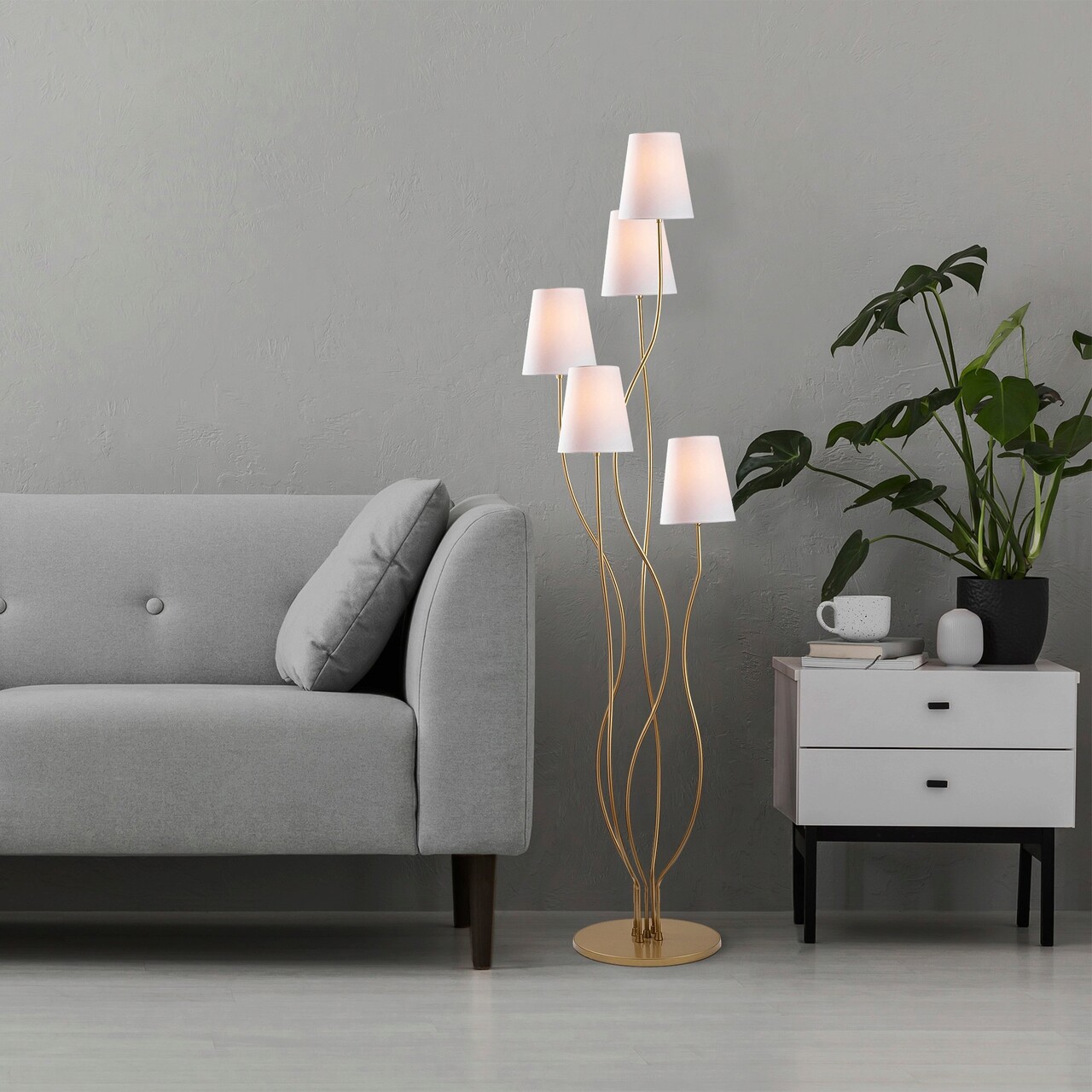 Lampadar, Fulgor, 942FLG1543, Metal, Aur/Alb - 1 | YEO