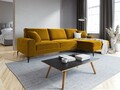 Coltar dreapta, Madara, Mazzini Sofas, 5 locuri, black legs, 254x182x90 cm, catifea, galben