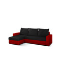 Coltar extensibil reversibil 3 locuri ELTAP, Livio, 237x150x72 cm, lemn/poliester, negru/rosu