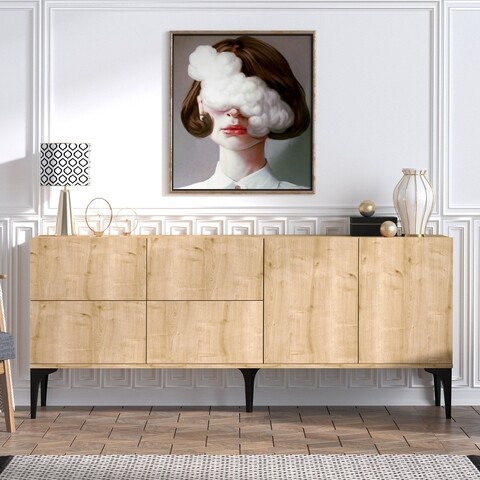 Consola, Emerald, Laika, 180 x 80 x 40 cm, pal melaminat, stejar Comode