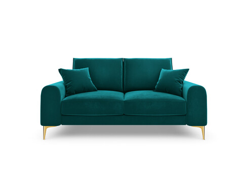Canapea, Madara, Mazzini Sofas, 2 locuri, gold legs, 172x102x90 cm, catifea, turcoaz