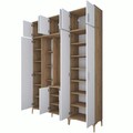 Cuier de perete, Rani, EA128, 180x240x37.5 cm, PAL, Nuc/Alb
