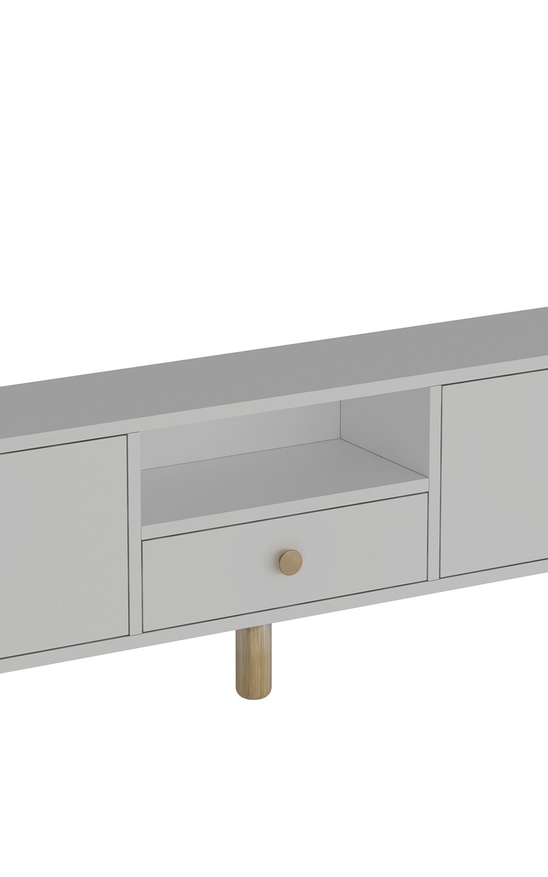Comoda TV, Hanah Home, 1310-DROP-1, 140x45x30 cm, PAL , Stejar alb / safir - view 6