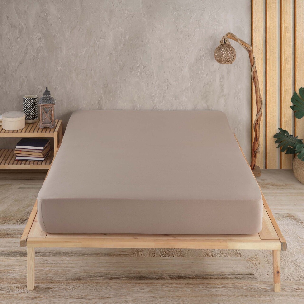 Cearceaf de pat cu elastic Jersey Single (FR) (IT) (ES) DE), L'essentiel Maison, Cappuccino, Cappuccino - imagine 2