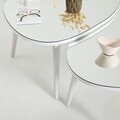Set masute 2 piese, Neostill, Gusto, Sticla temperata , Alb