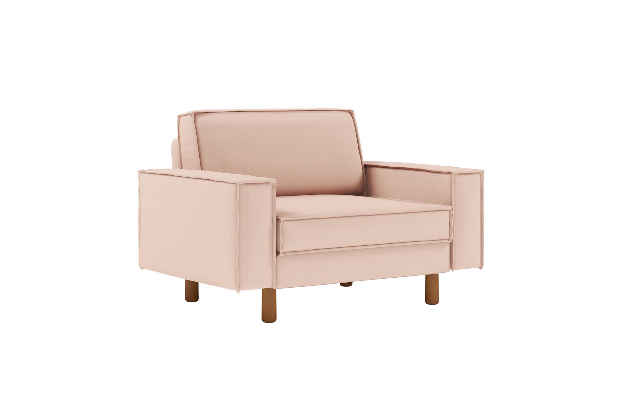 Fotoliu, Atelier del Sofa, 918CMF1197, Cadru: 100% OȚEL, Somon / Nucă