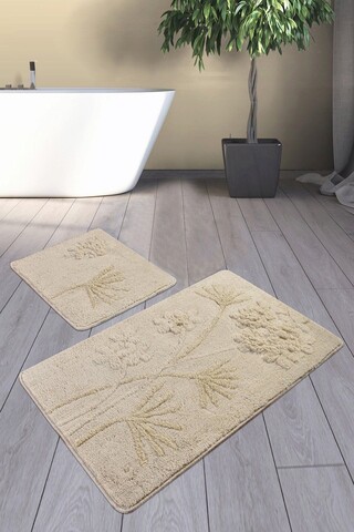 Set covoraș de baie (2 bucăți), chilai, orkide, fibre acrilice, multicolor