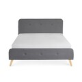 Pat tapitat Mikkel, Homla, 160x200 cm, metal/MDF/textil, gri