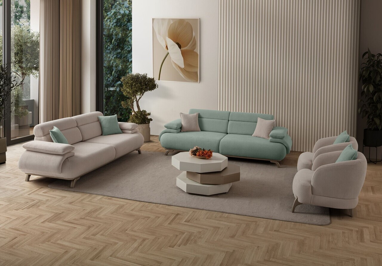 Canapea 3 locuri, Atelier del Sofa, 752EST1140, Lemn de carpen/PAL melaminat, Verde - view 5