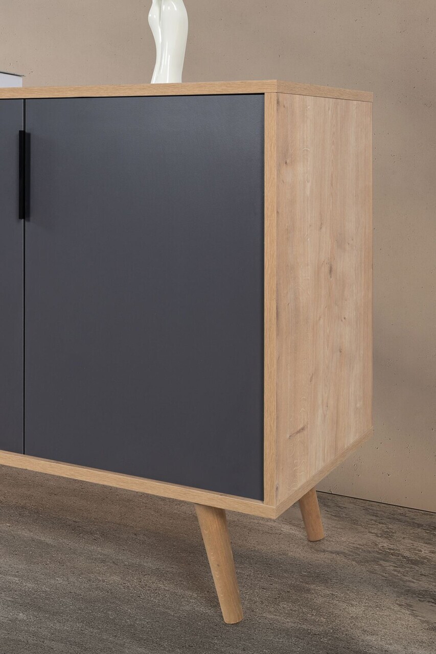 Consola, Hanah Home, Sırma 4816, 180x82x44 cm, PAL, Stejar safir / Antracit — imaginea 4