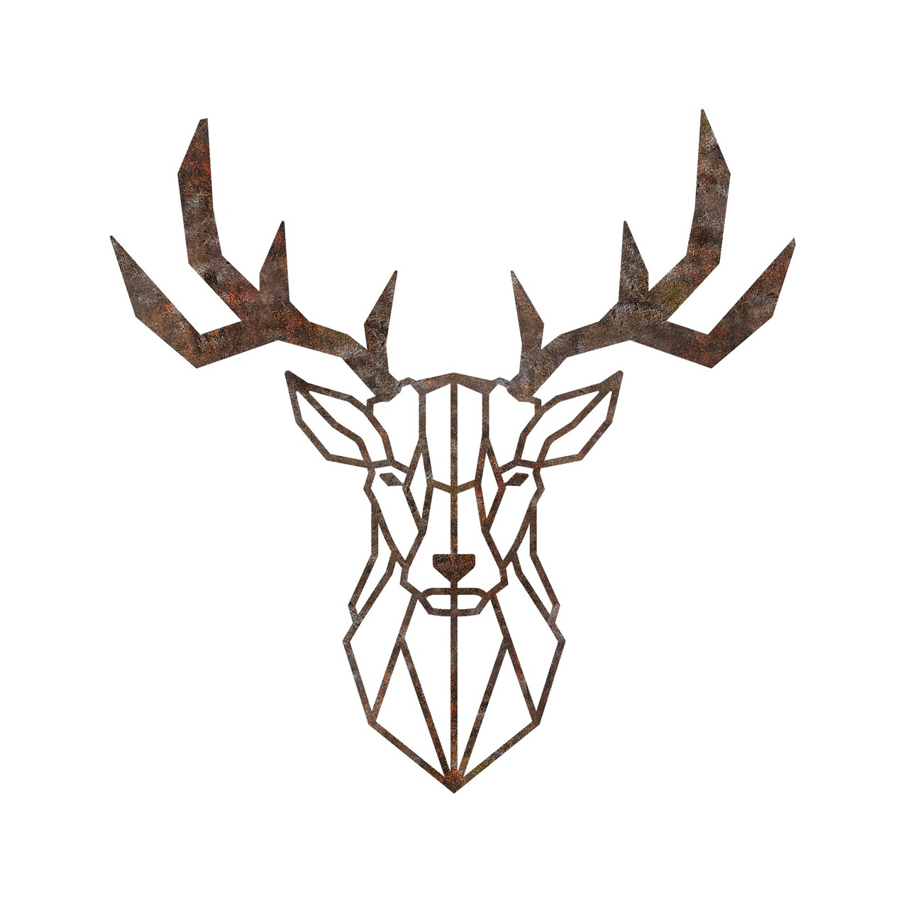 Decoratiune de perete, Rusty Deer 1, Dimensiune: 51 x 51 cm, Maro antichizat - view 5