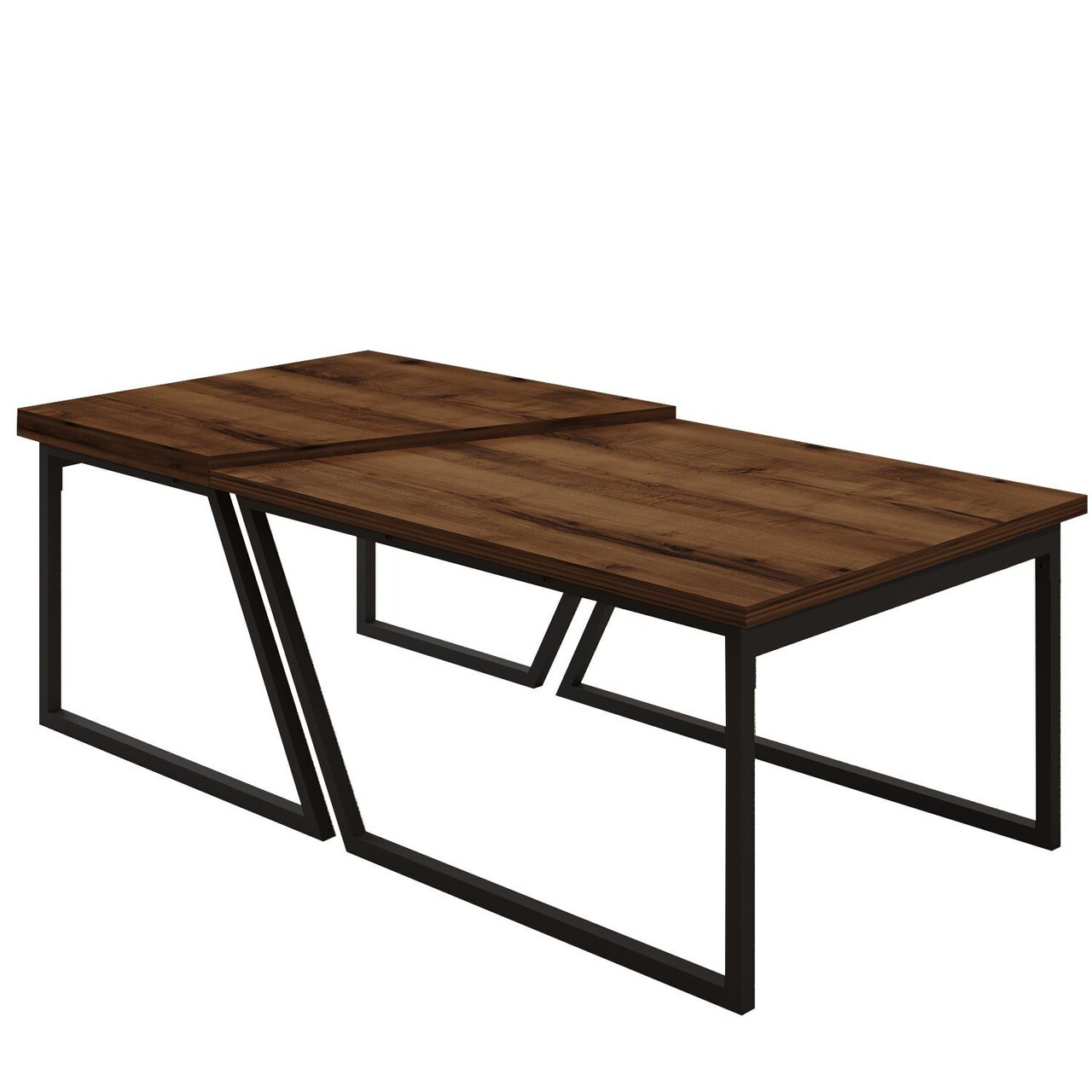 Set masute de cafea, Hanah Home, Verona P0024623, PAL, Nuc rustic - imagine 5