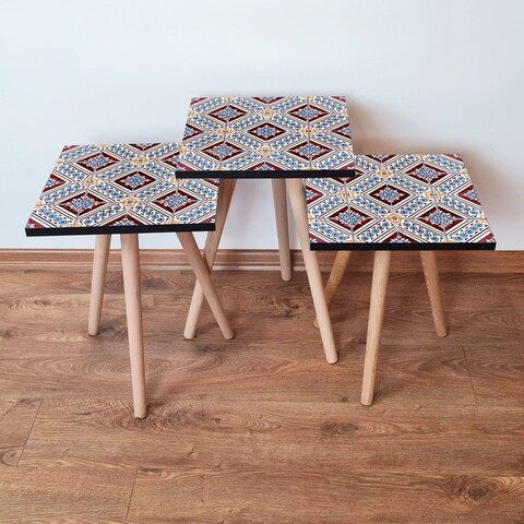 Set masute 3 piese, Leona, 3Shp36, Multicolor