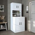 Dulap masina de spalat, Hanah Home, 1015.11, 70x180x67 cm, PAL MELAMINAT, Alb
