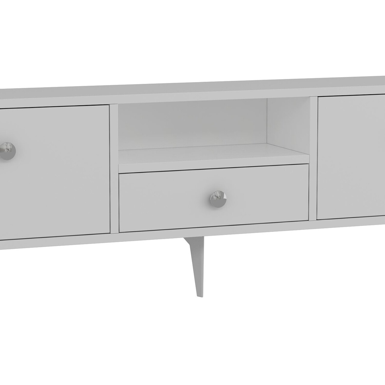 Comoda TV, Hanah Home, 1300-DROP-1, 140x49x30 cm, PAL , Alb / Argintiu - view 6