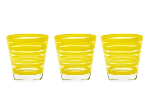 Set 3 pahare, Chic&Shock, Excelsa, 300 ml, sticla, galben