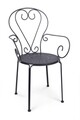 Scaun pentru gradina Etienne, Bizzotto, 49x49x89 cm, otel, invelis e-coating, finisaj mat, gri carbune