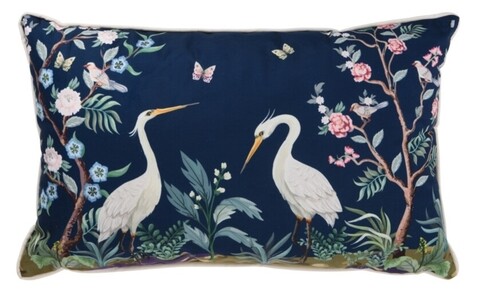 Perna decorativa storks, 30x50x10 cm, poliester, albastru/multicolor