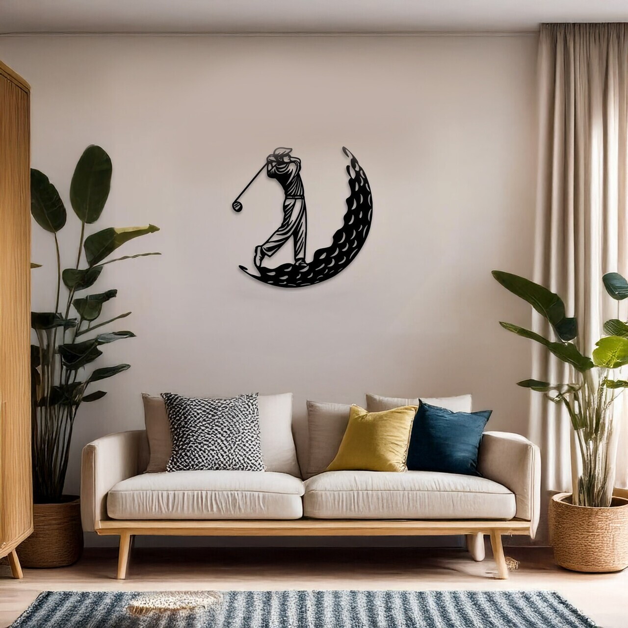 Decoratiune de perete, DCV-1028-MT, Dimensiune: 50 x 50 cm, Negru — imaginea 3
