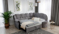 Coltar extensibil dreapta 3 locuri ELTAP, L-048, Lord, 243x180x112 cm, lemn/poliester, gri/negru