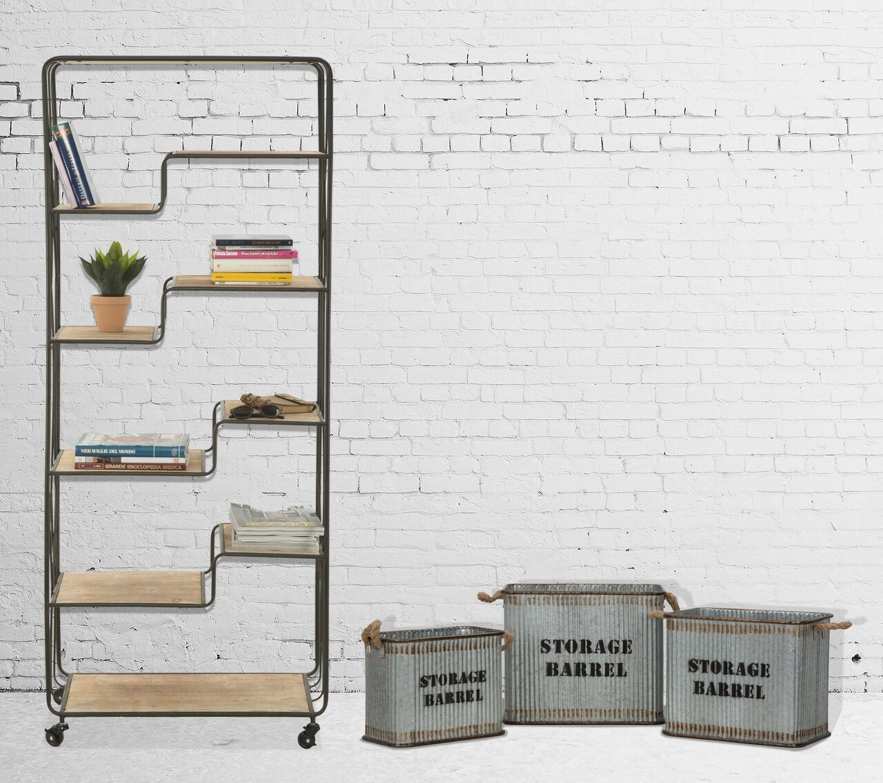Biblioteca Industry, Mauro Ferretti, 75x40x182 cm, fier