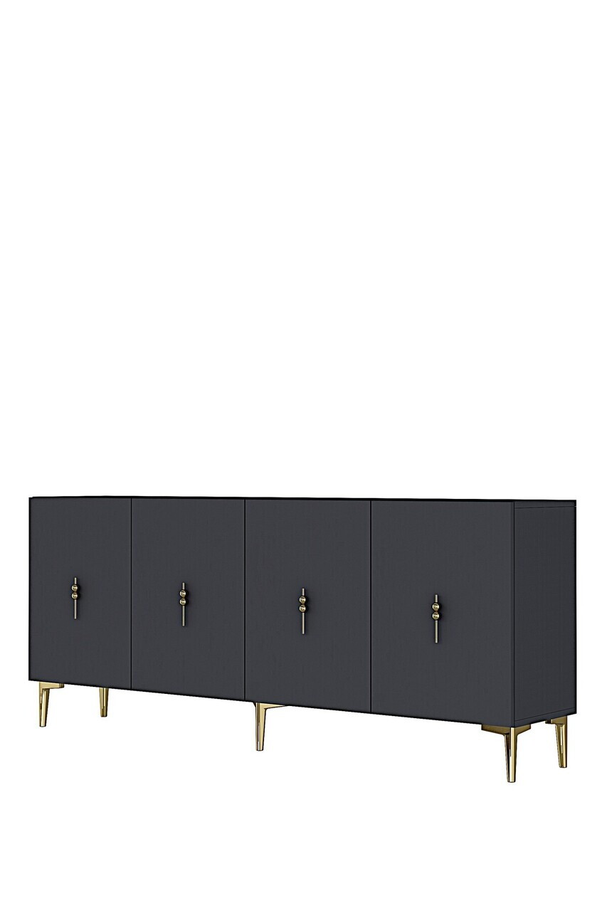 Consola, Hanah Home, Salkım 180, 180x75x32 cm, Antracit / Aur — imaginea 4
