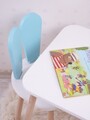Set masa si scaun pentru copii, Bambini, Bunny One Chair Set, Albastru bebeluș / Alb