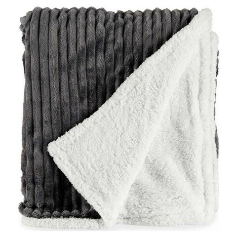 Patura Finley, Gift Decor, 150 x 200 cm, velur raiat/corduroy, gri inchis 150 imagine 2022