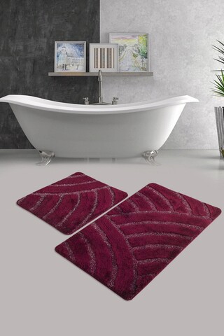 Set covoraș de baie (2 bucăți), chilai, alya, fibre acrilice, cireașă