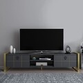 Comoda TV, Zena Home, Mila, Antracit / Aur