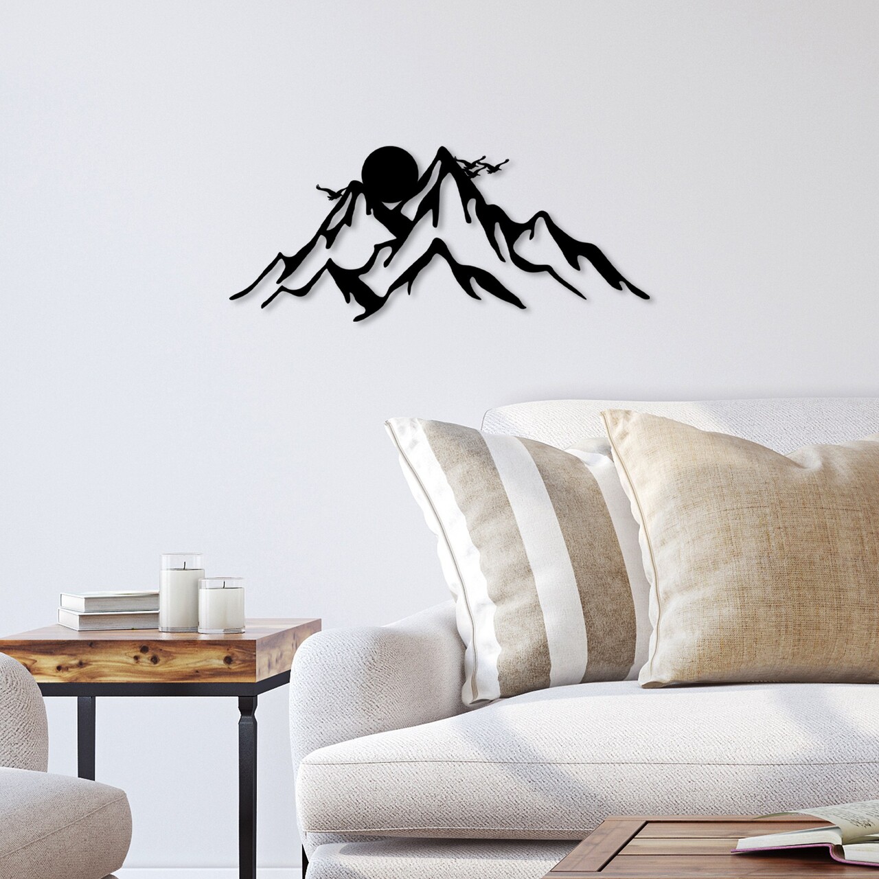 Decoratiune de perete, Full Mount And Mountain, Dimensiune: 50 x 21 cm, Negru - view 2